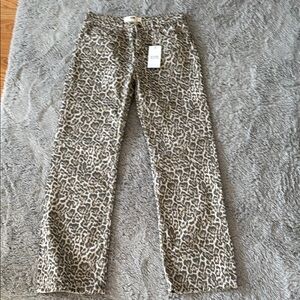 Stradivarius Leopard Print Flare Jeans